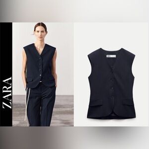 Zara Women's Navy Vest top